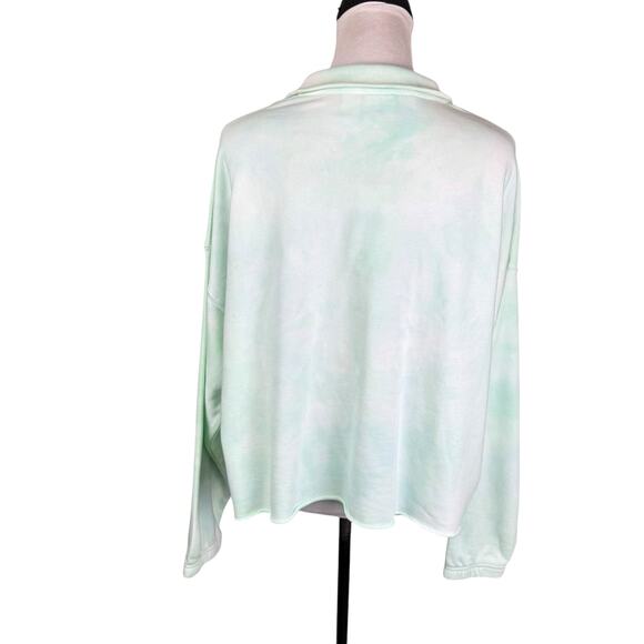 Quicksilver NWT Tie Dye Long Sleeve Logo Collared Quarter Zip Cropped Pullover - Picture 4 of 13